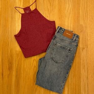 Me to We maroon cropped tank top